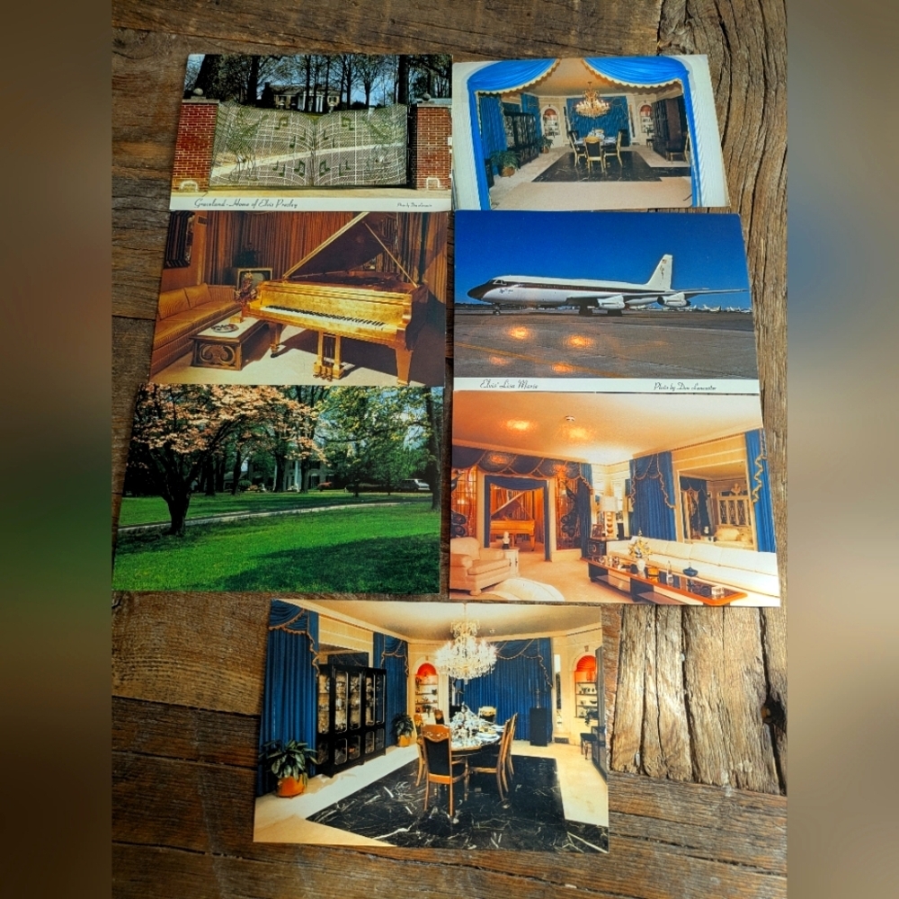 Graceland Elvis Presley Vintage Postcard Lot Of‎ 7 Memphis Tennessee 80s
